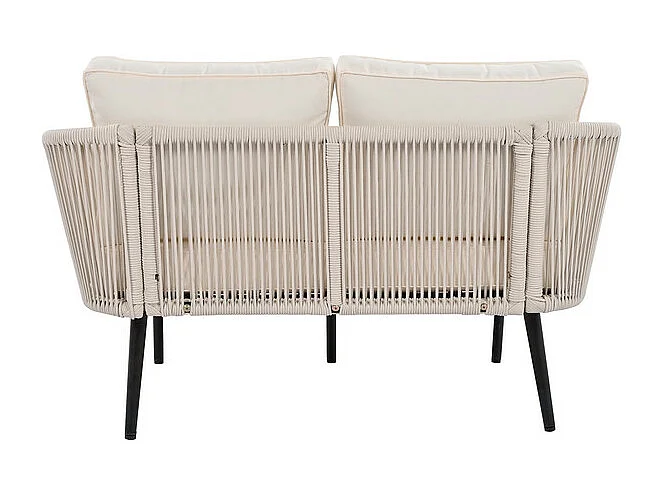 Lettino prendisole, divano da giardino - acciaio zincato e corda intrecciata - 2 posti - Beige