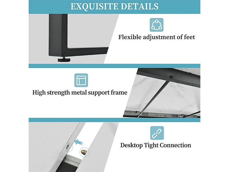 Multifunktionaler ausziehbarer Esstisch – Industriestil – Weiß