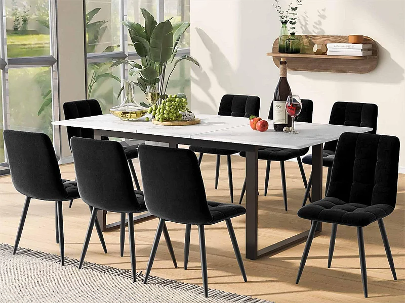 Multifunctionele uitschuifbare eettafel - industriële stijl - Wit