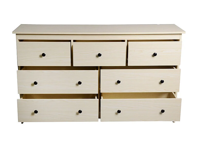 Buffet bas avec 7 tiroirs - Naturel clair