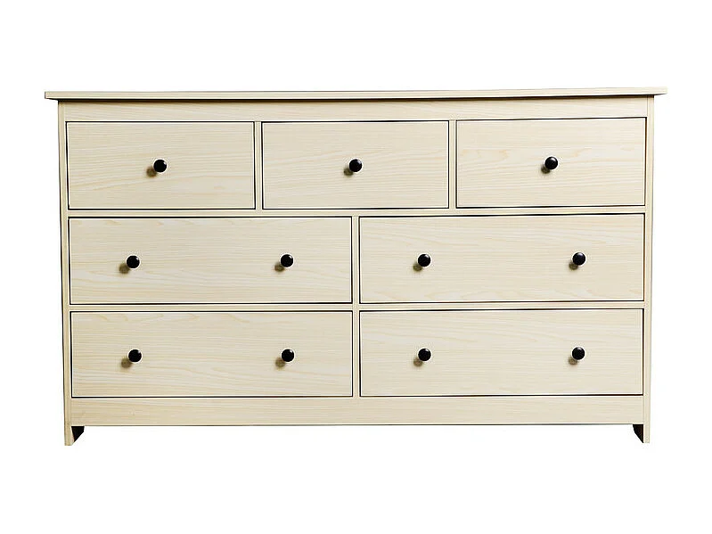 Buffet bas avec 7 tiroirs - Naturel clair