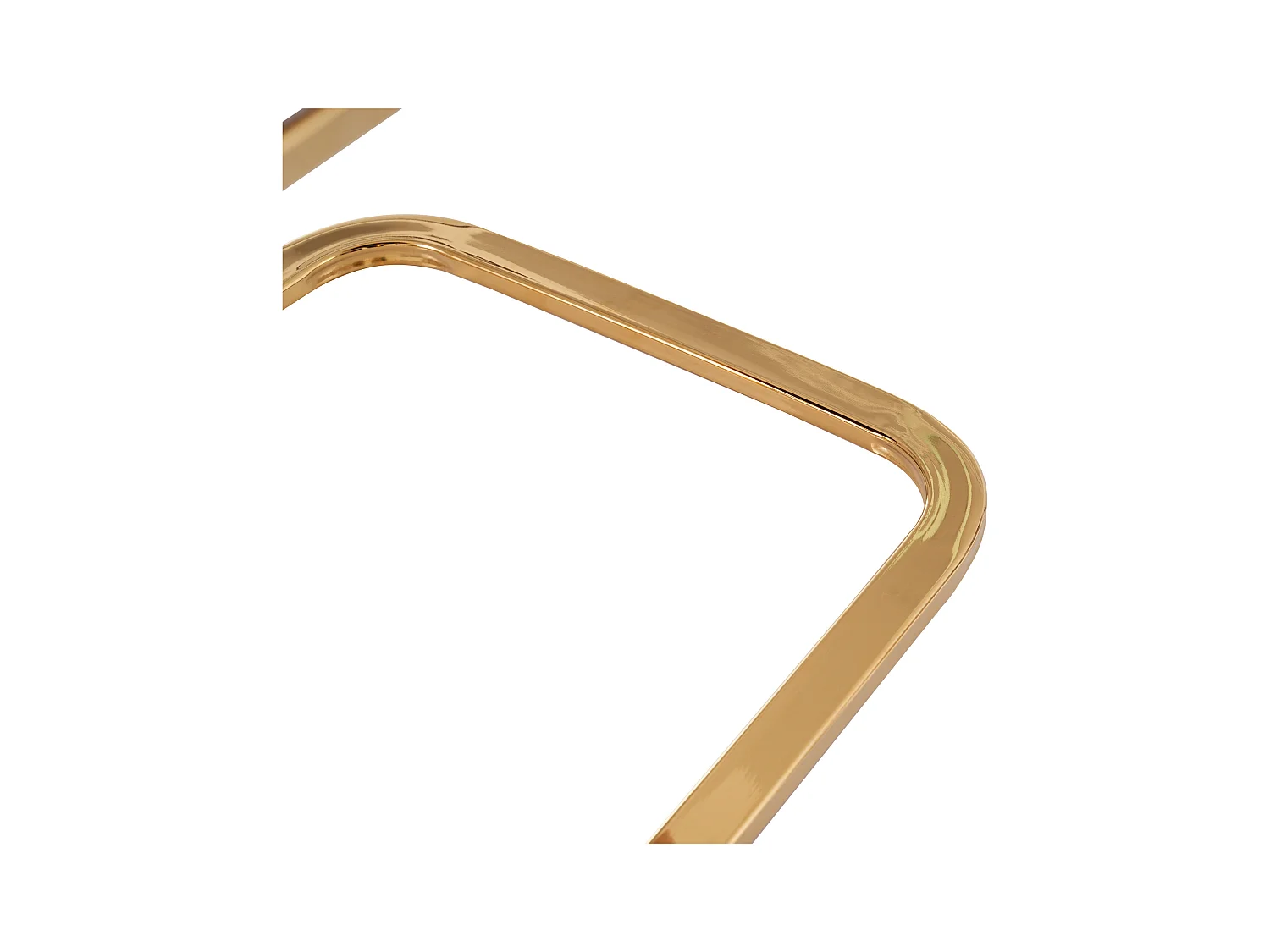 Lot de 4 Chaises cantilever en velours - dossier à motif de losange - piètement en métal doré - Beige