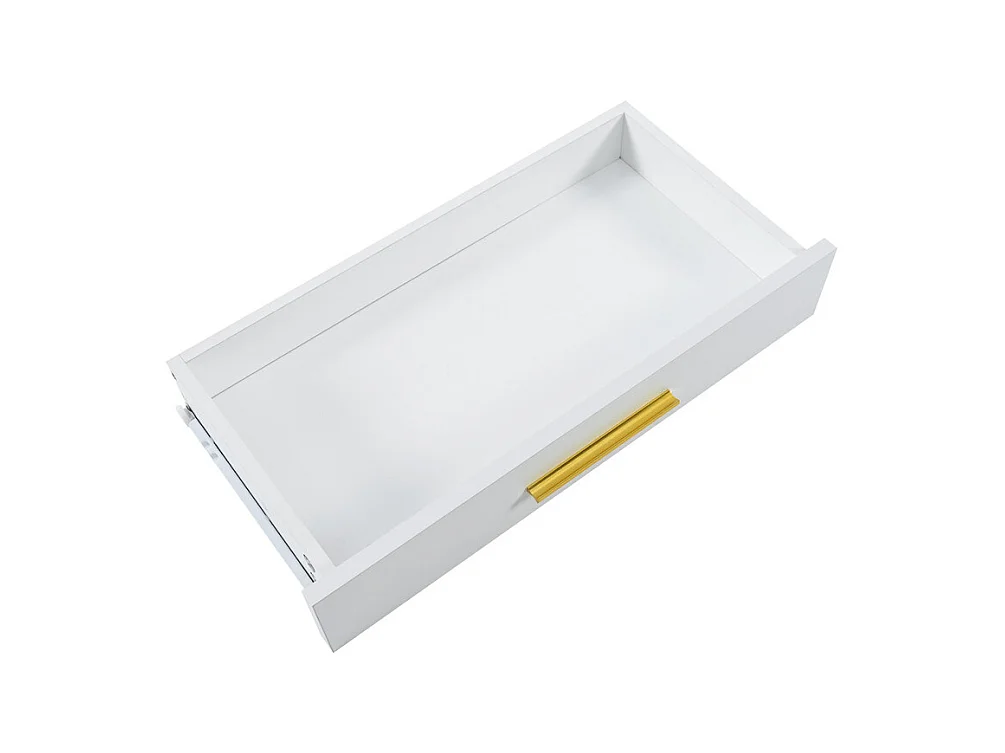 Consola con 2 cajones - estilo moderno - Blanco y Dorado