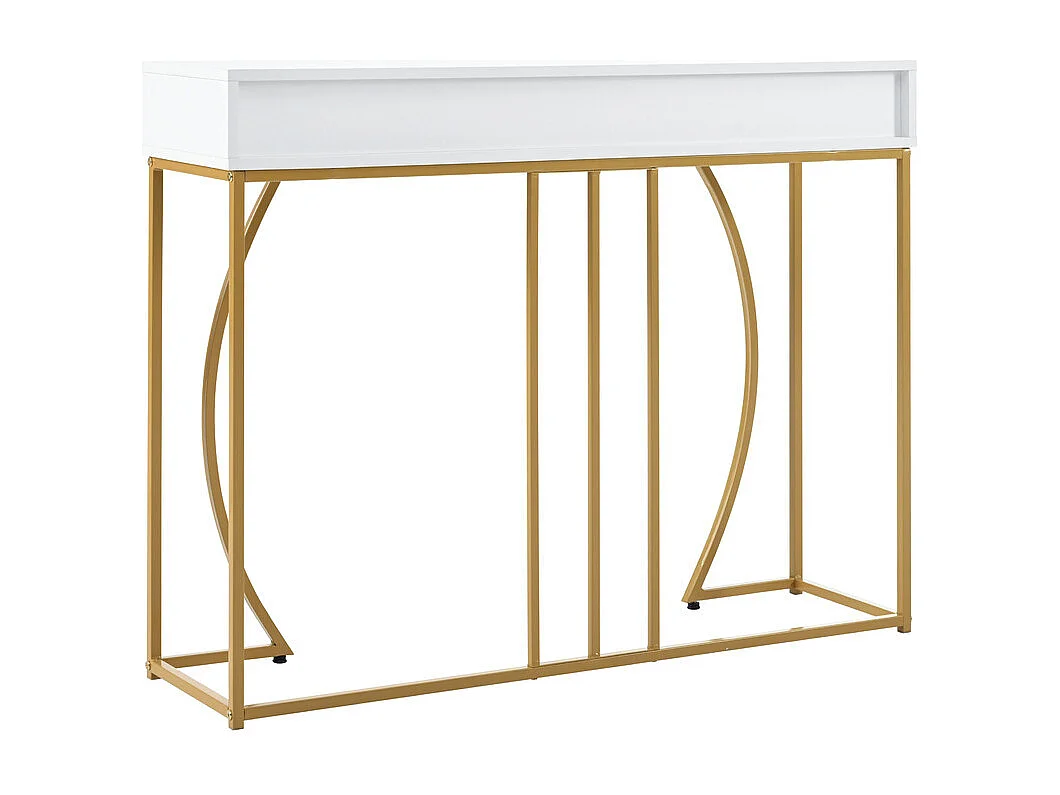 Console met 2 lades - moderne stijl - Wit & Goud