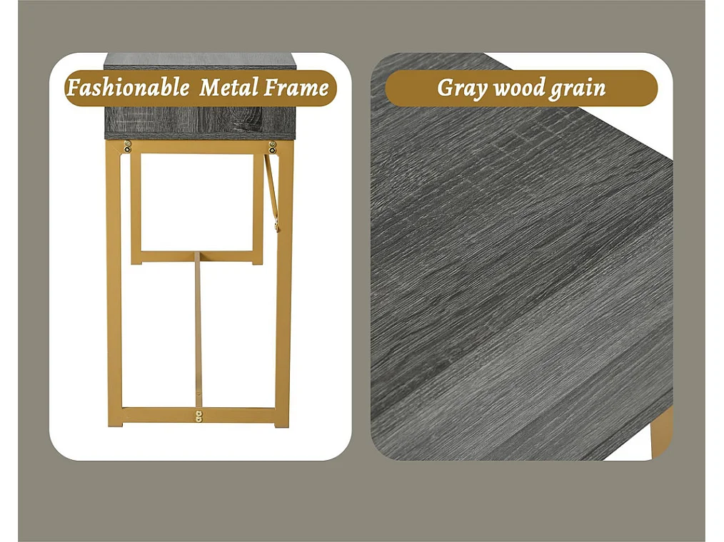 Console avec 1 tiroir - style moderne - Gris