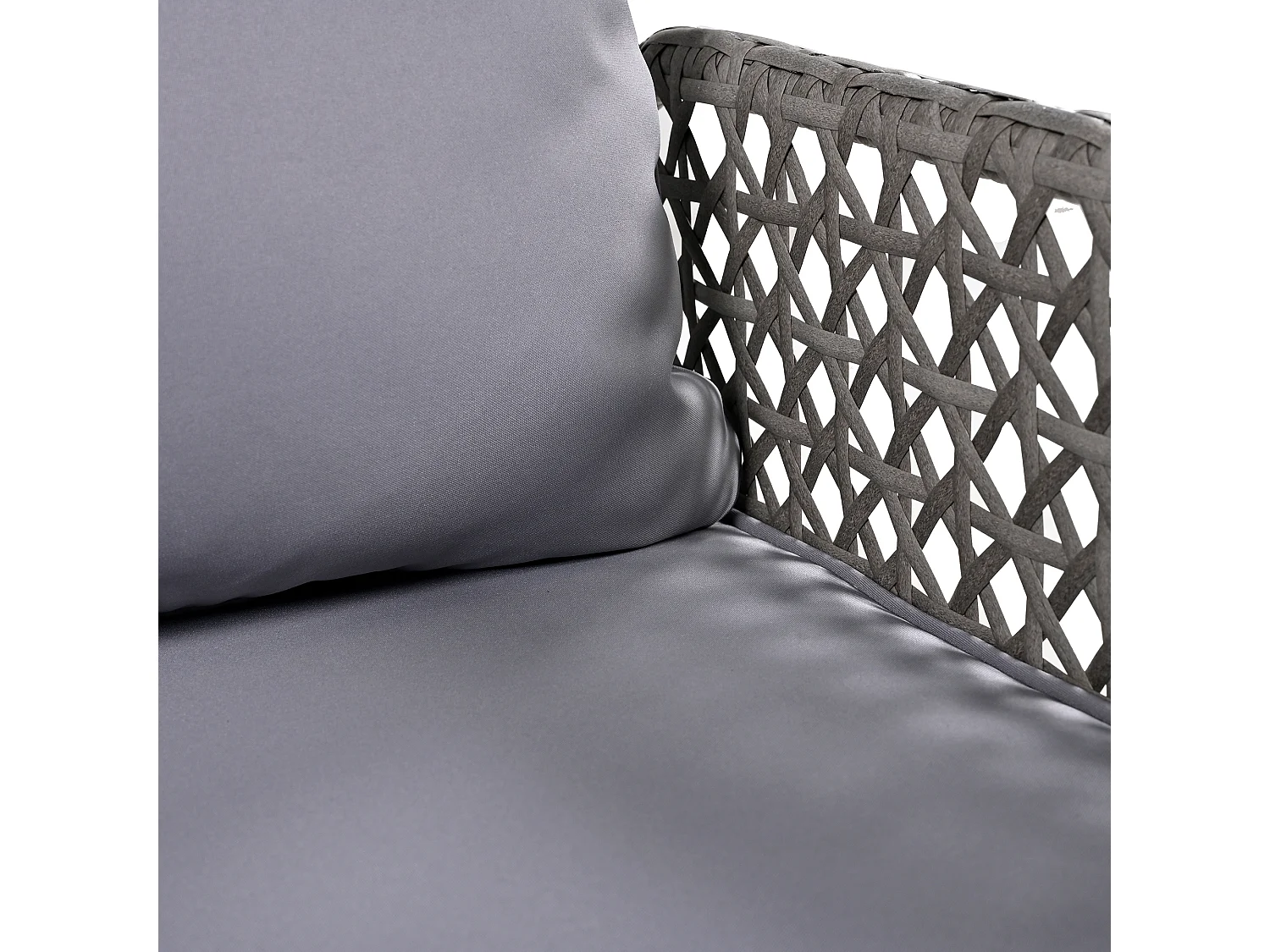 Fauteuil suspendu en PE Rotin - Balancelle de jardin - 2 places - avec coussins - Gris