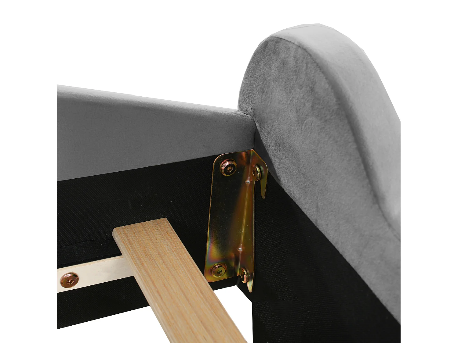 Cama estofada com cabeceira 90 x 200 cm - Formato de urso - Veludo - Cinza