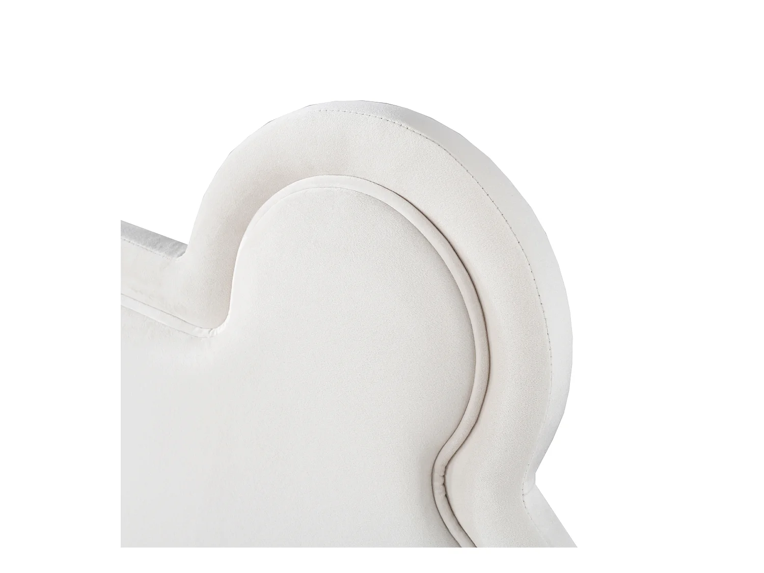 Gestoffeerd bed met hoofdbord 140 x 200 cm - Beervorm - Fluweel - Wit