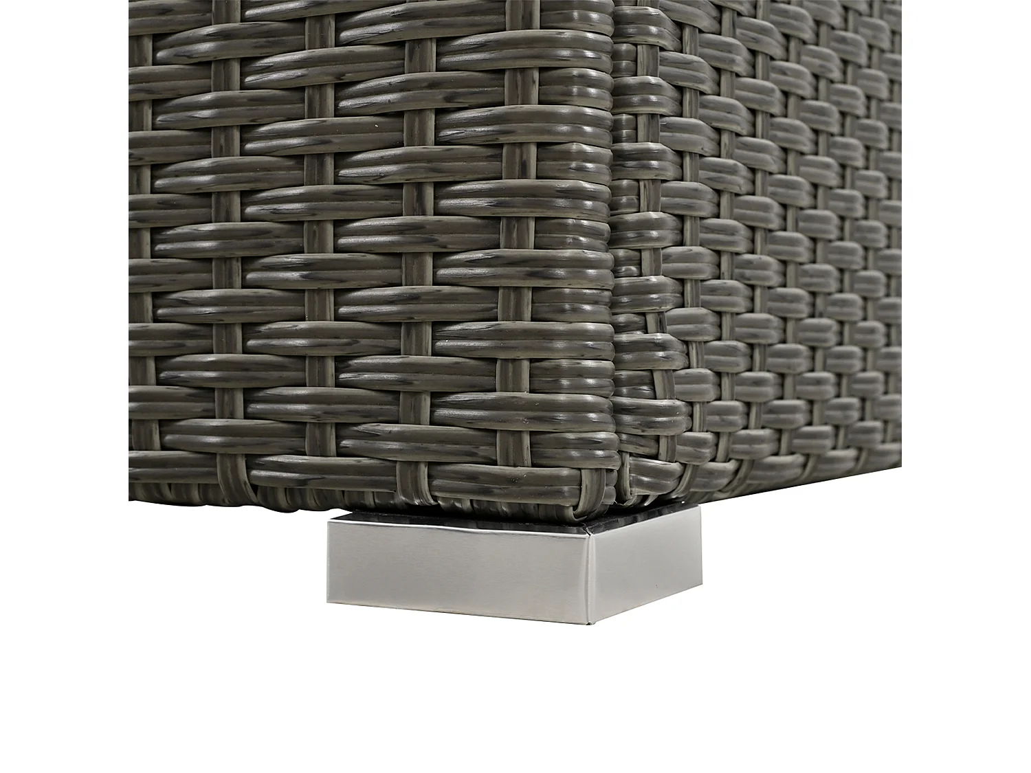 Salon de jardin en résine tressée gris 2 places - Dossier réglable - Coussin de dossier et d'assise + table basse multifonctionnel