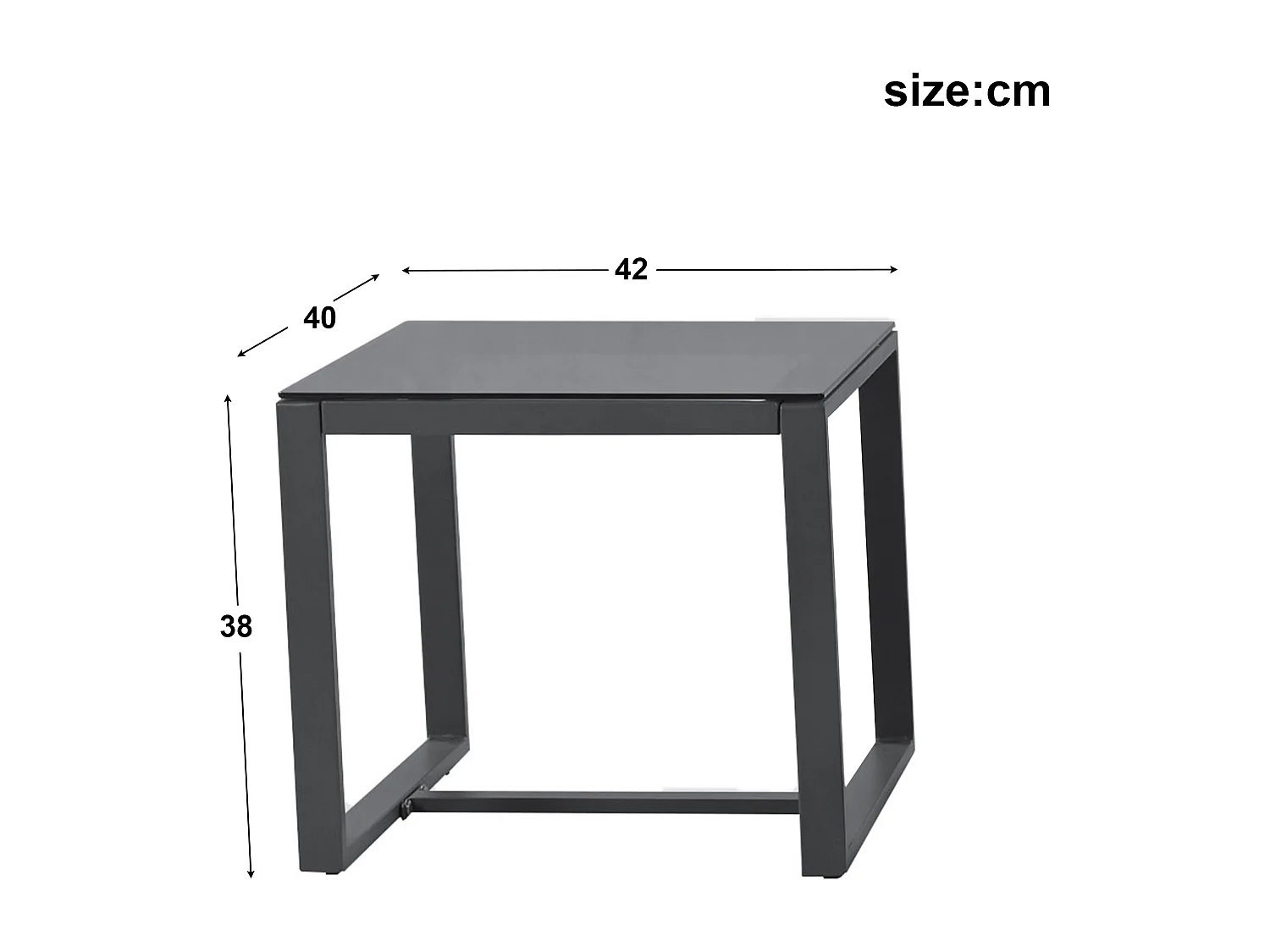 2-zits metalen tuinmeubelset: 2 schommelstoelen en 1 glazen salontafel - 8 cm gevulde kussens - Grijs