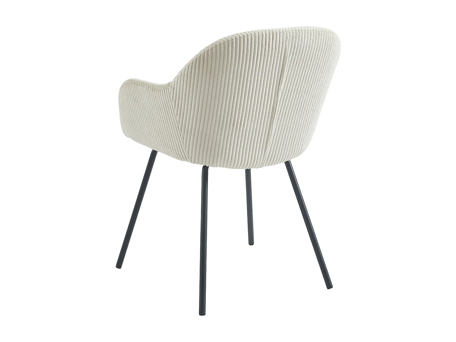 Set van 2 stoelen met armleuningen van ribfluweel en zwart metaal - Beige - MARENZIA