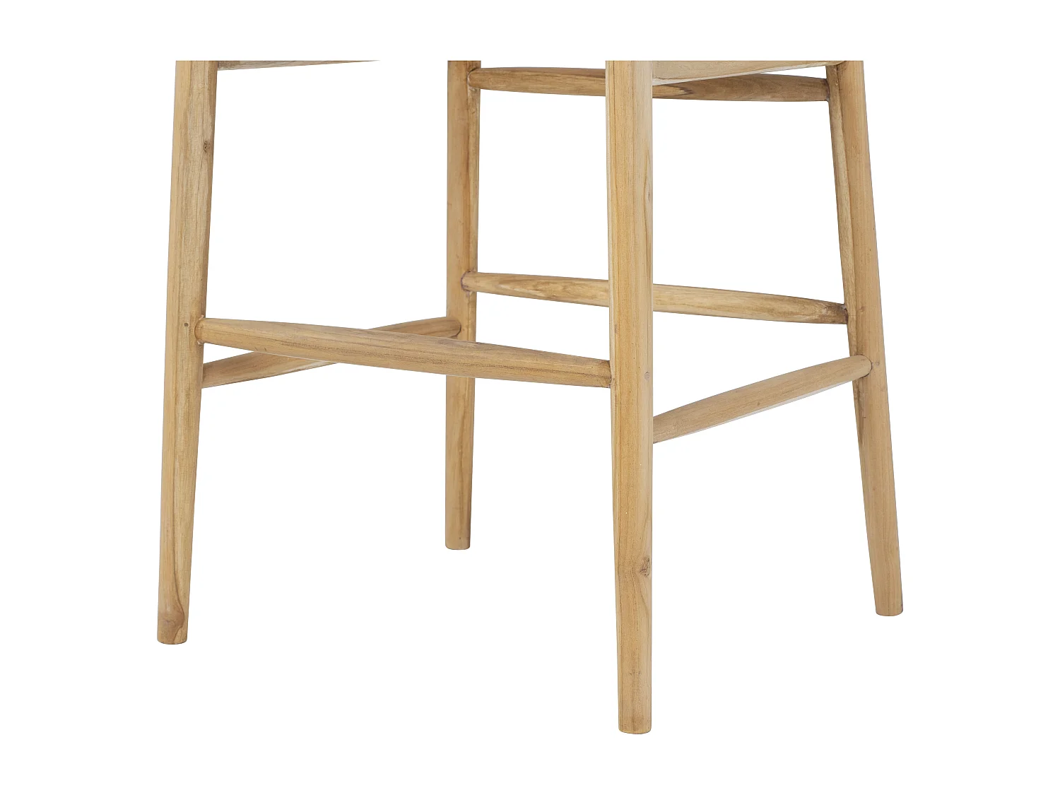 Lot de 2 tabourets de bar en teck et paille - Naturel - POGIANA