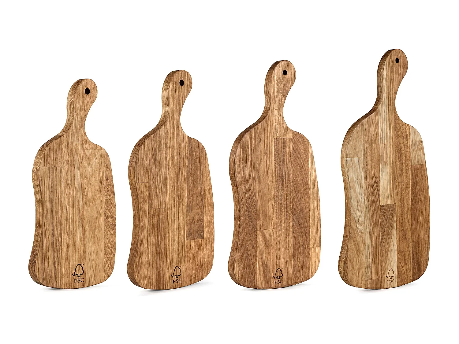 Schneidebrett-Set (4tlg.) - Eiche geölt - LIVO