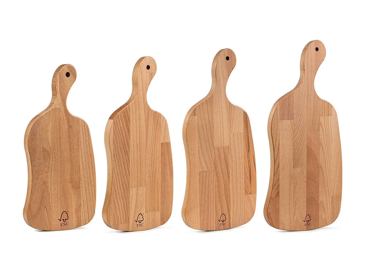 Schneidebrett-Set (4tlg.) - Buche geölt - LIVO