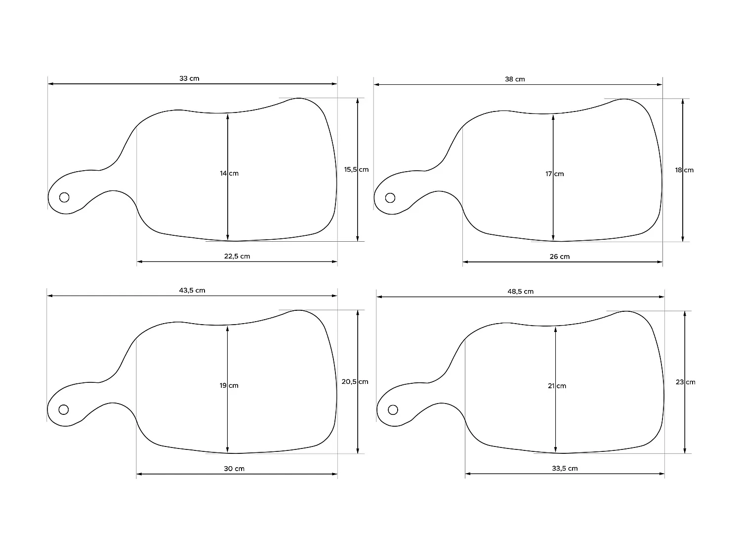 Schneidebrett-Set (4tlg.) - Buche geölt - LIVO