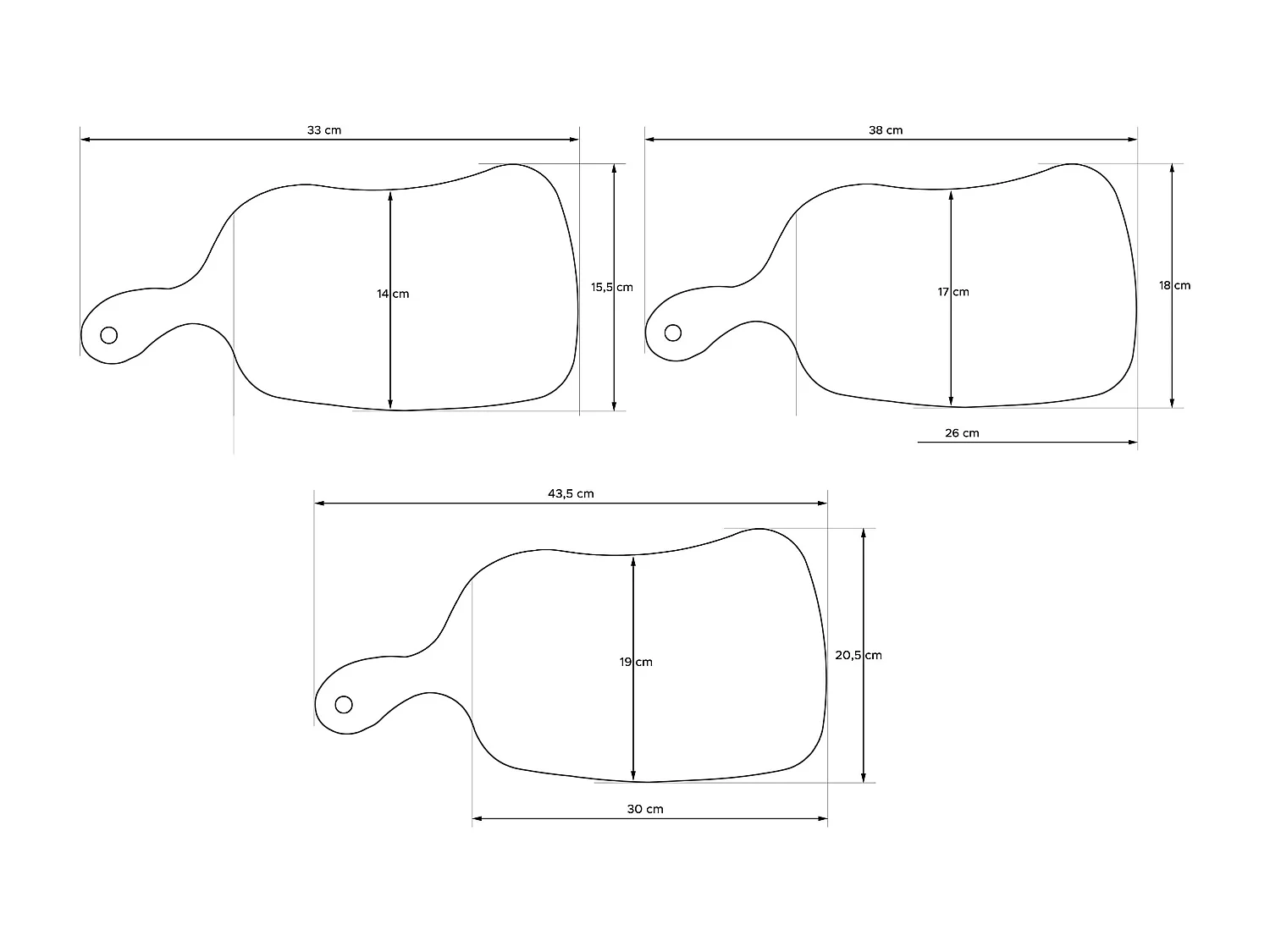 Schneidebrett-Set (3tlg.) - Buche geölt - LIVO