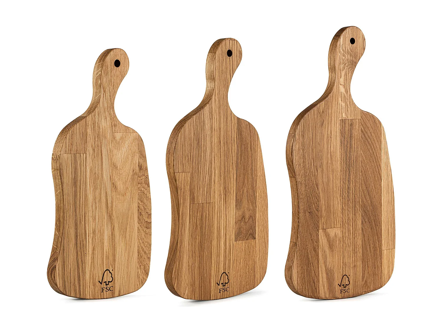 Schneidebrett-Set (3tlg.) - Eiche geölt - LIVO