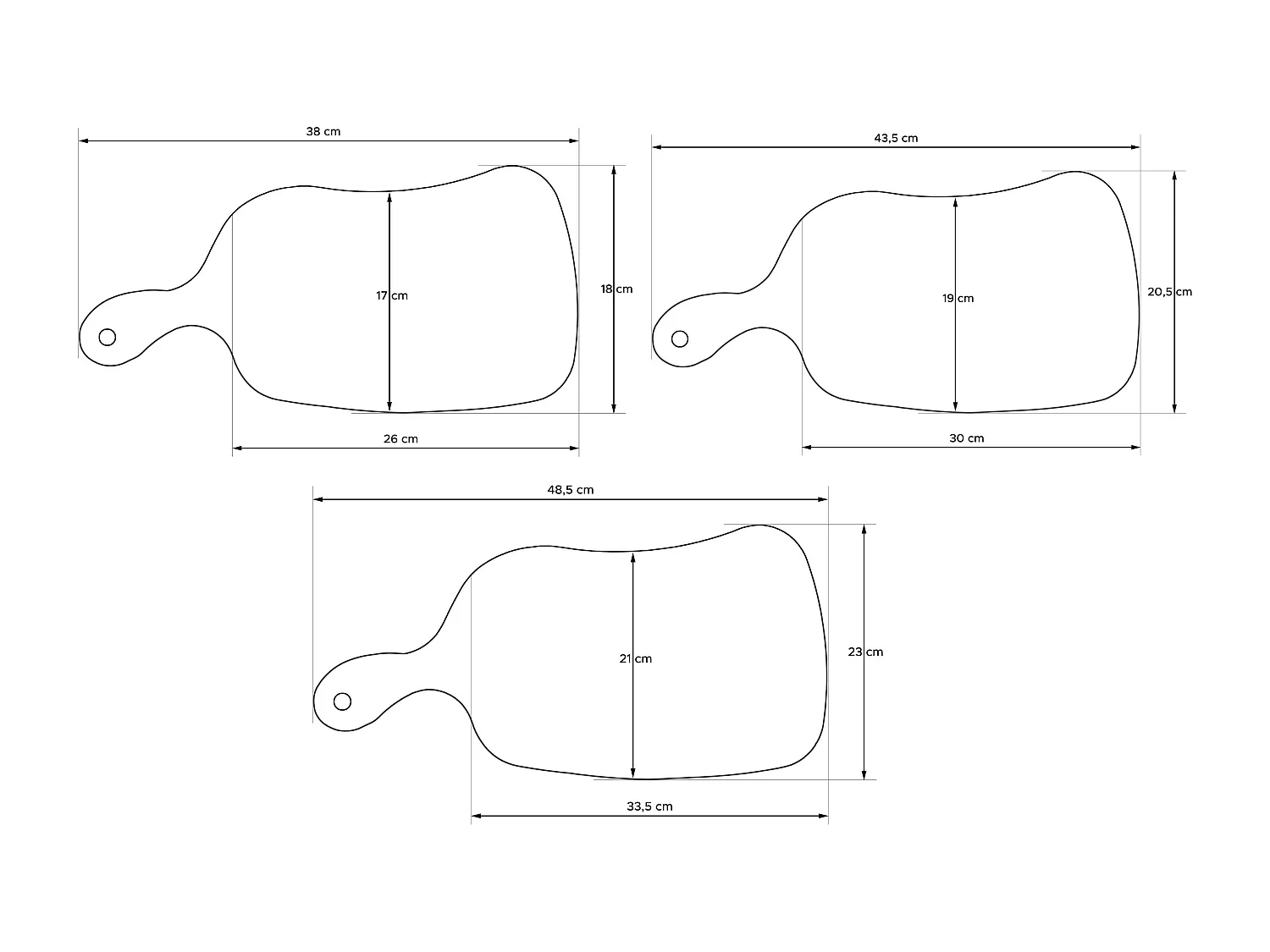 Schneidebrett-Set (3tlg.) - Eiche geölt - LIVO