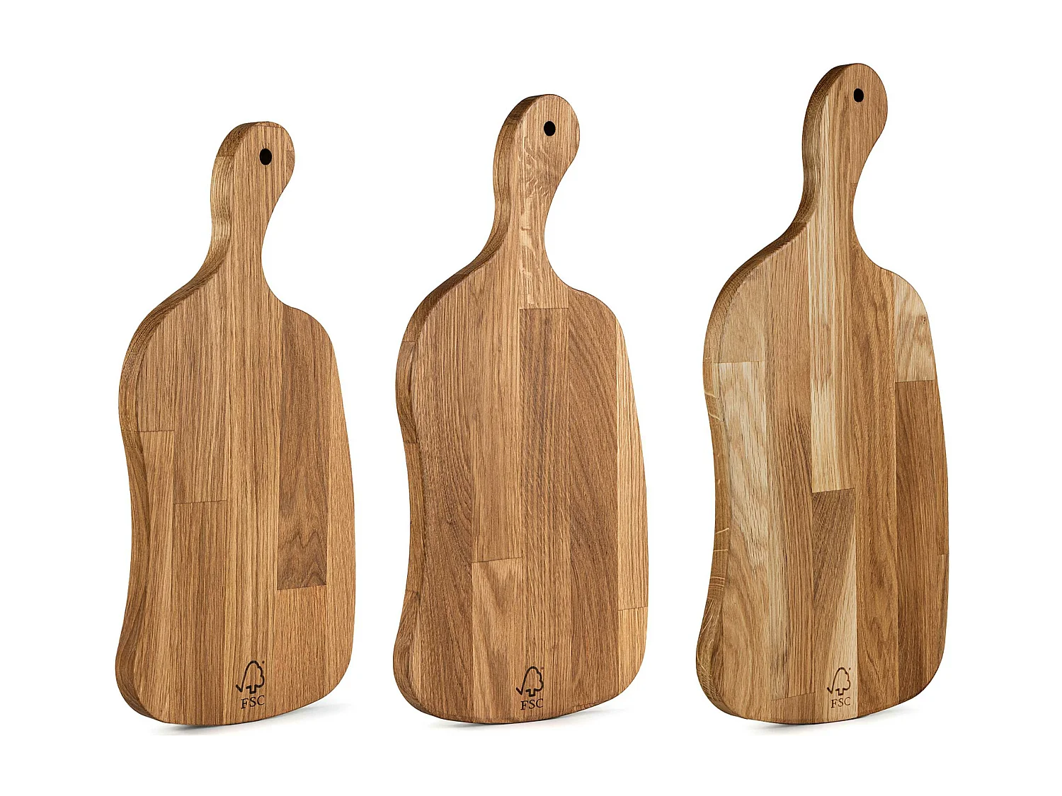 Schneidebrett-Set (3tlg.) - Eiche geölt - LIVO