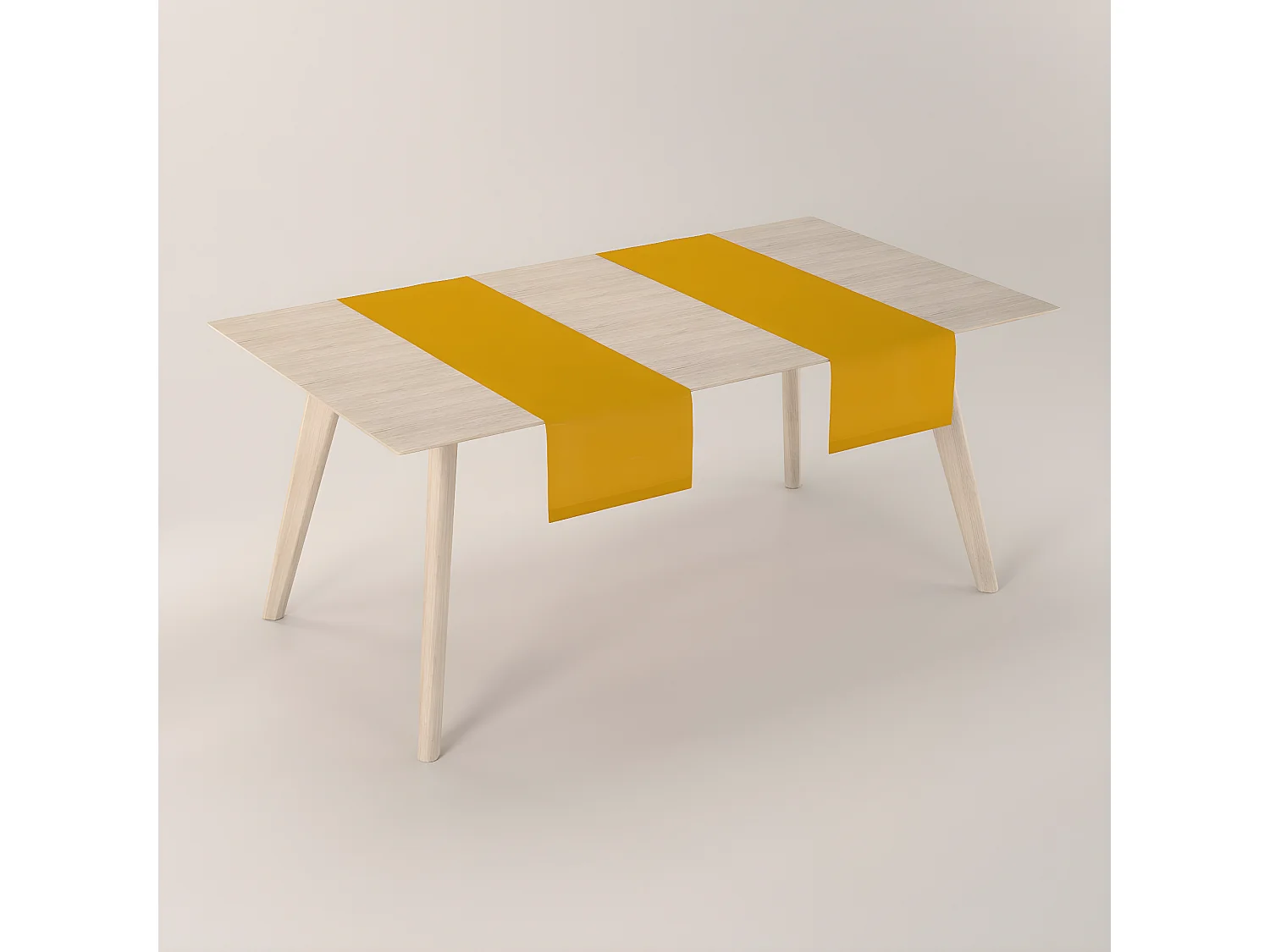 TISCHLÄUFER Leinen, gelb, 40x130 cm