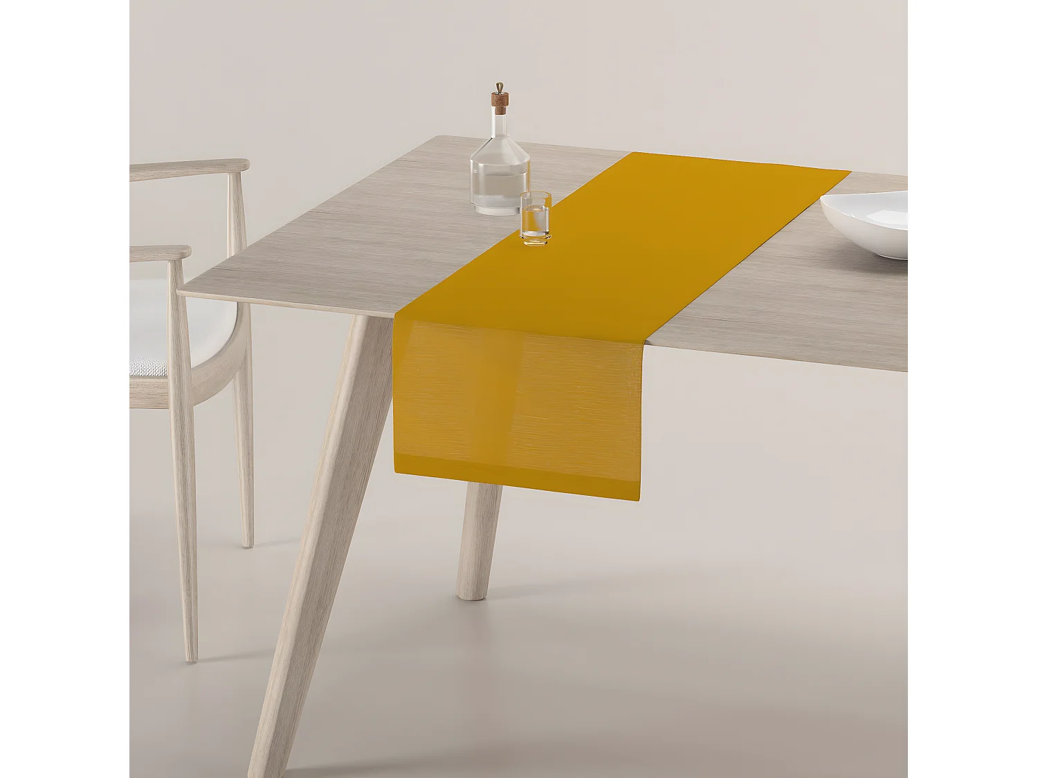 TISCHLÄUFER Leinen, gelb, 40x130 cm