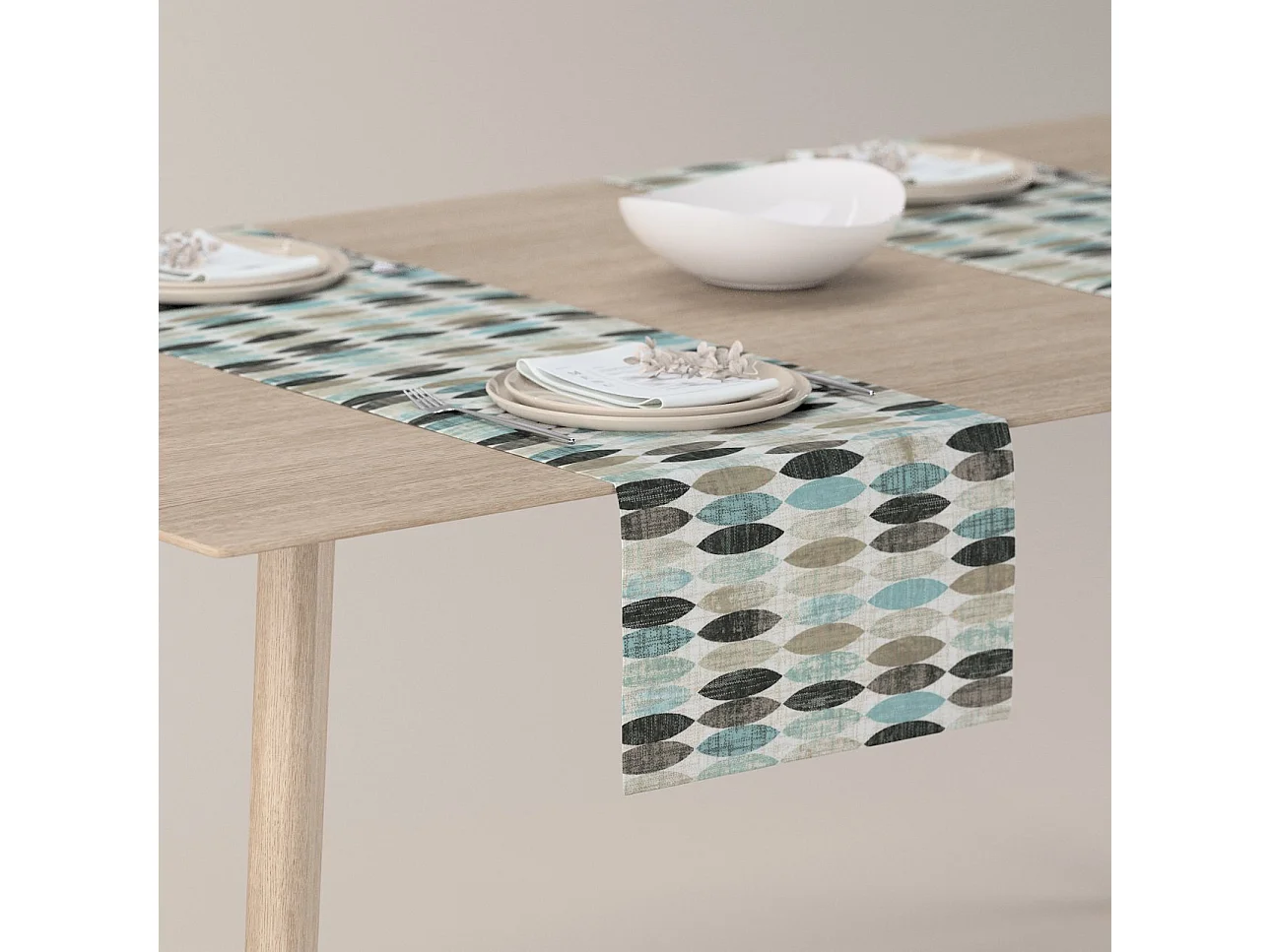 TISCHLÄUFER Modern blau, 40x130 cm