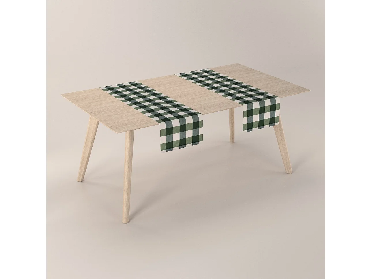 TISCHLÄUFER Quadro, weiß und grün, 40x130 cm