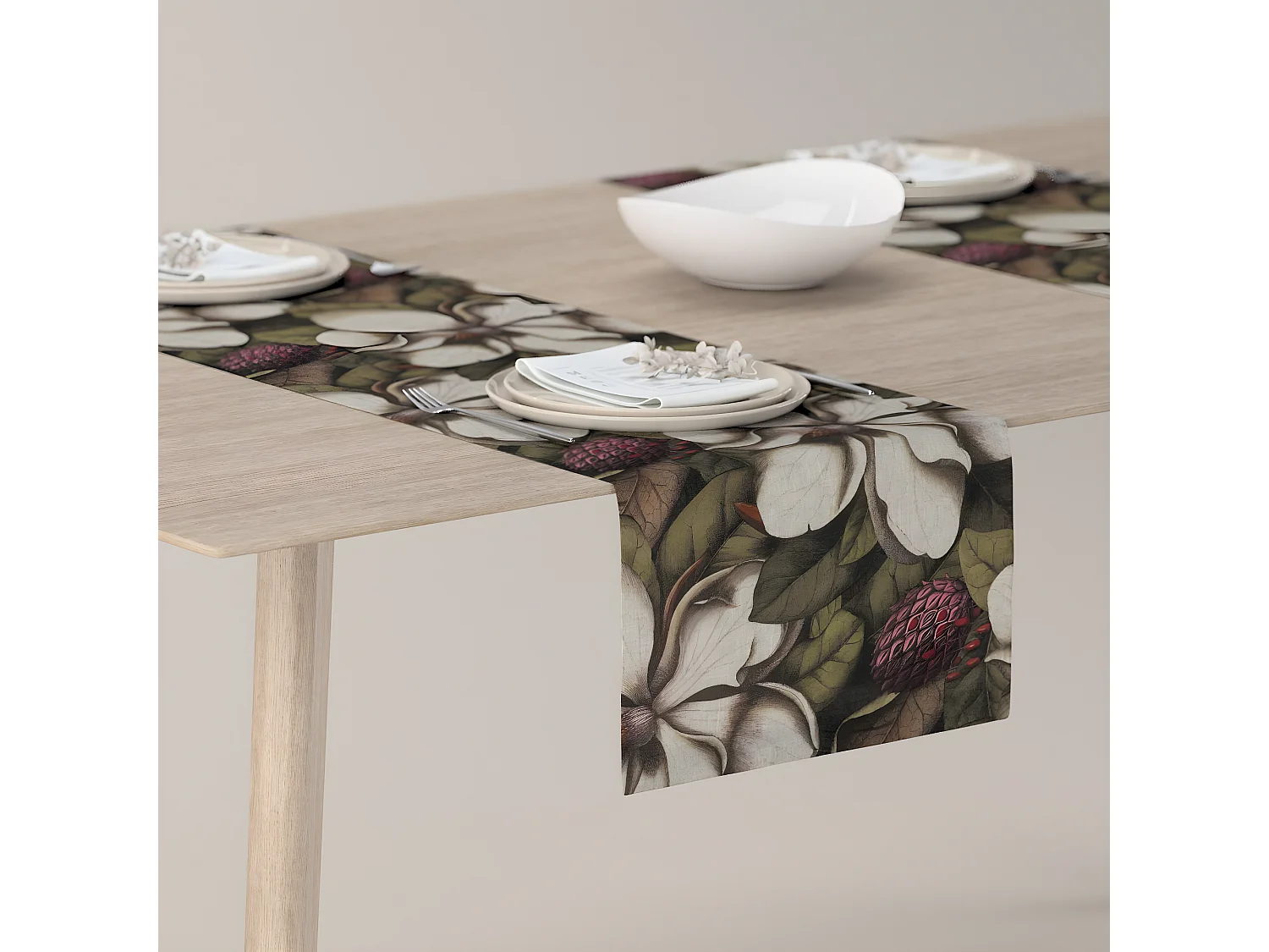 TISCHLÄUFER Eden, grün und beige, 40x130 cm