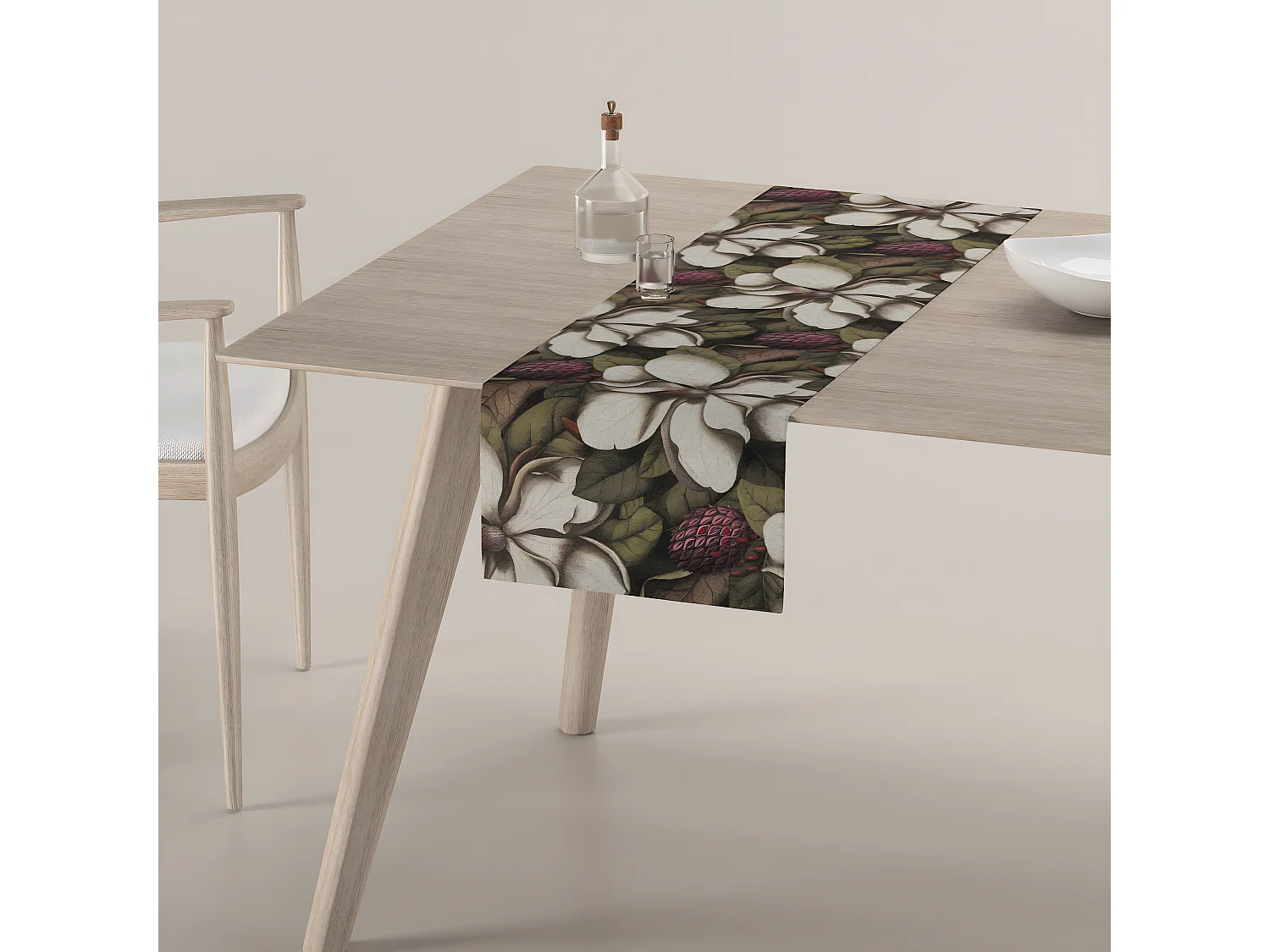 TISCHLÄUFER Eden, grün und beige, 40x130 cm