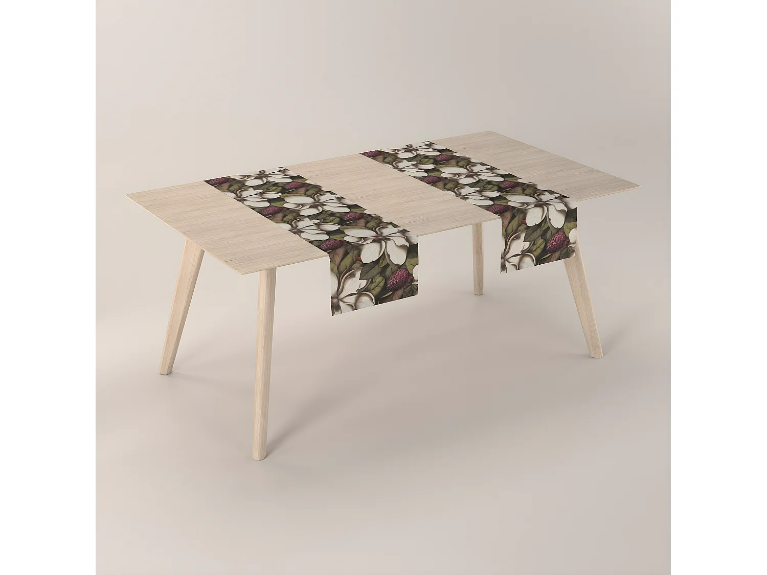 TISCHLÄUFER Eden, grün und beige, 40x130 cm