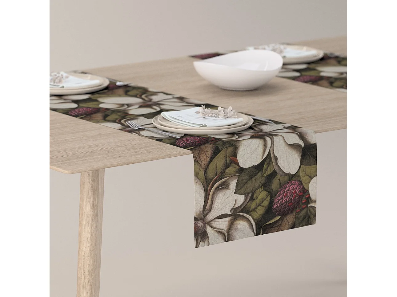 TISCHLÄUFER Eden, grün und beige, 40x130 cm