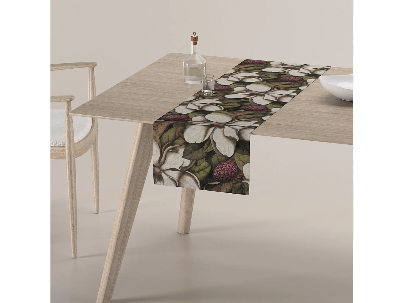 TISCHLÄUFER Eden, grün und beige, 40x130 cm