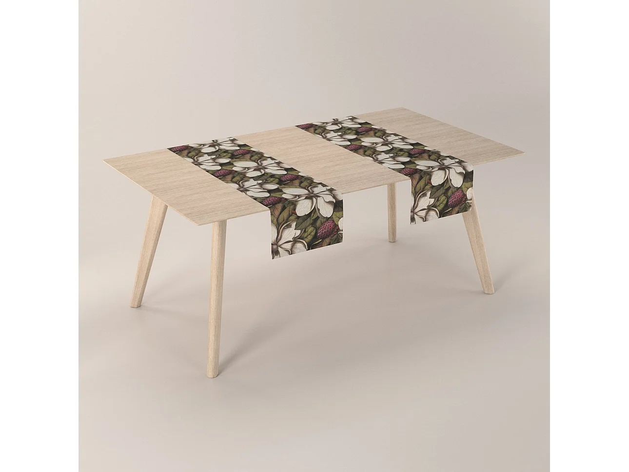 TISCHLÄUFER Eden, grün und beige, 40x130 cm