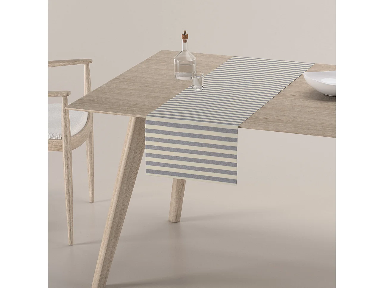 TISCHLÄUFER Quadro, dunkelblau und ecru, 40x130 cm