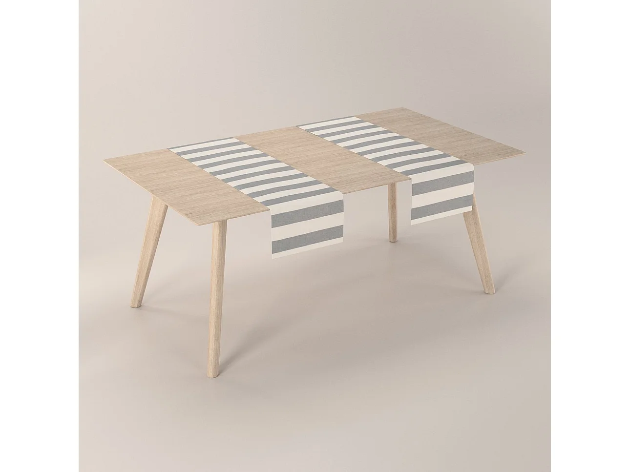 TISCHLÄUFER Quadro, weiß und grau, 40x130 cm