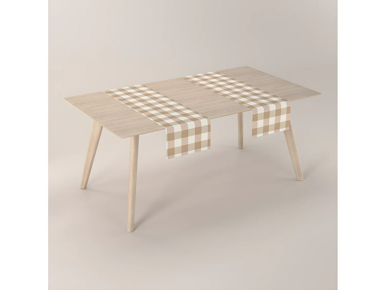 TISCHLÄUFER Quadro, weiß und grau, 40x130 cm