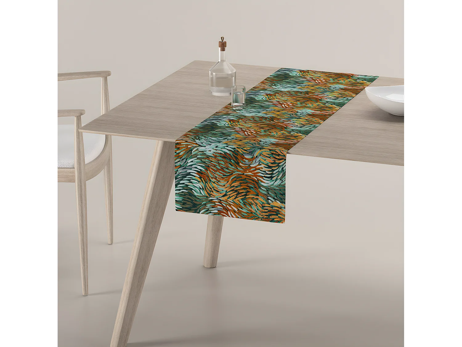 TISCHLÄUFER Intenso Premium, grün und orange, 40x130 cm