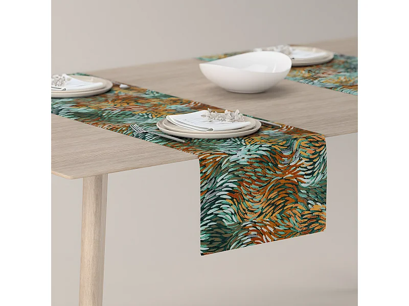 TISCHLÄUFER Intenso Premium, grün und orange, 40x130 cm