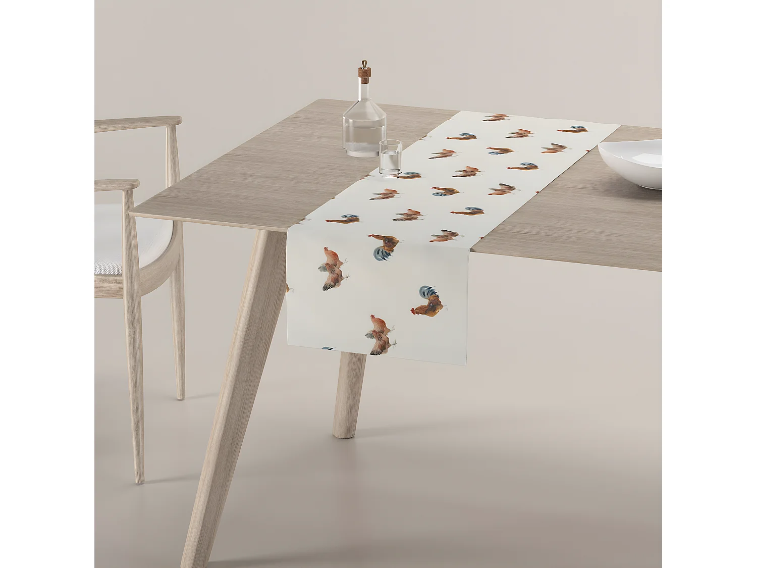 TISCHLÄUFER Flowers, weiß, 40x130 cm