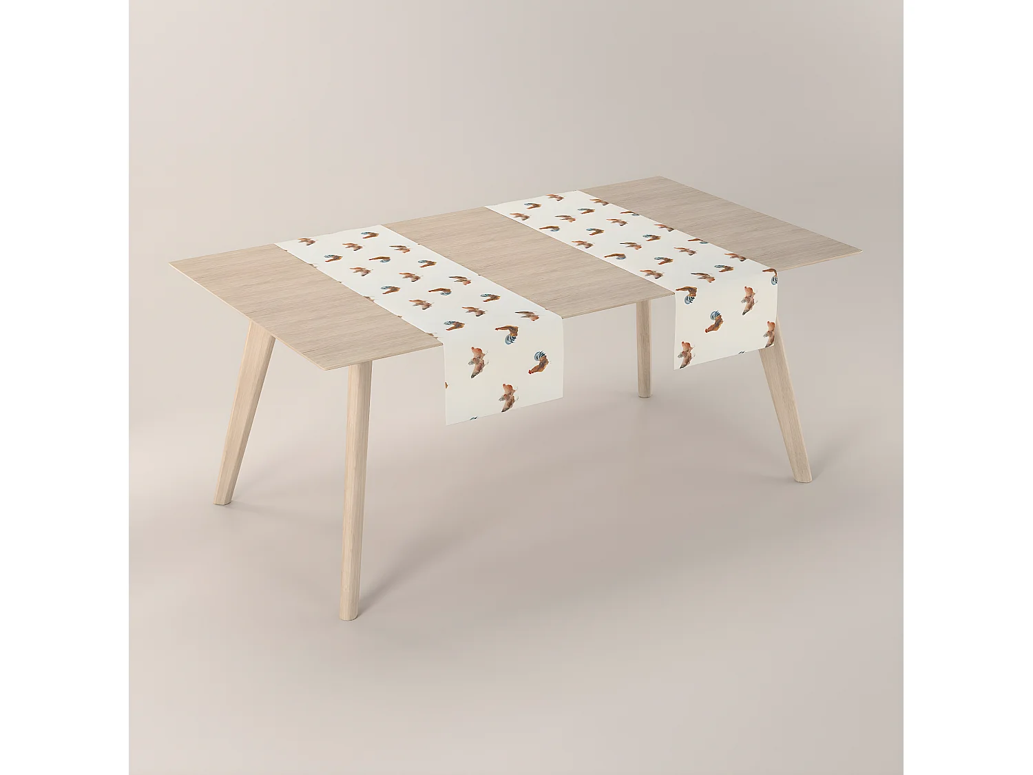 TISCHLÄUFER Flowers, weiß, 40x130 cm