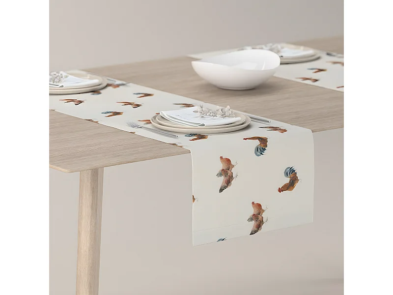 TISCHLÄUFER Flowers, weiß, 40x130 cm