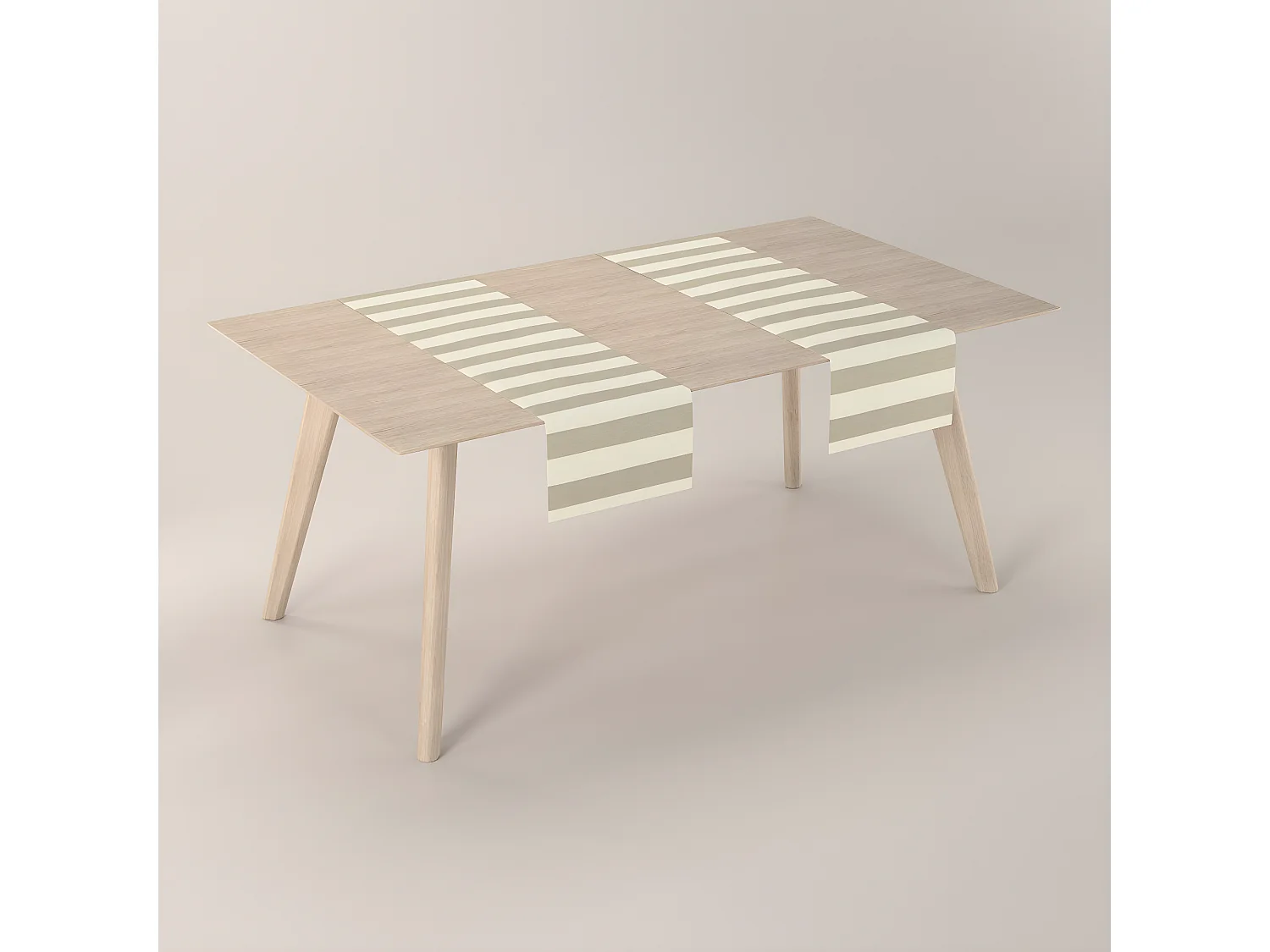 TISCHLÄUFER Quadro, weiß und beige, 40x130 cm