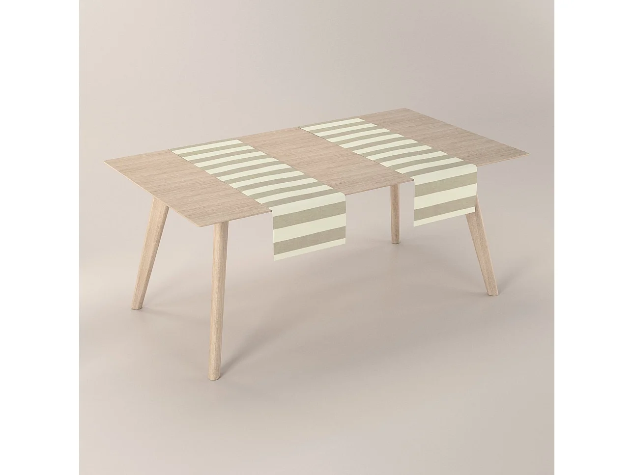 TISCHLÄUFER Quadro, weiß und beige, 40x130 cm