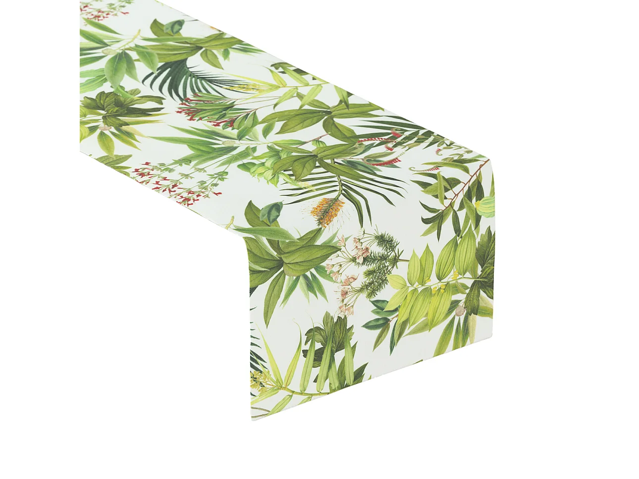 TISCHLÄUFER Tropical Island, grün und weiß, 40x130 cm