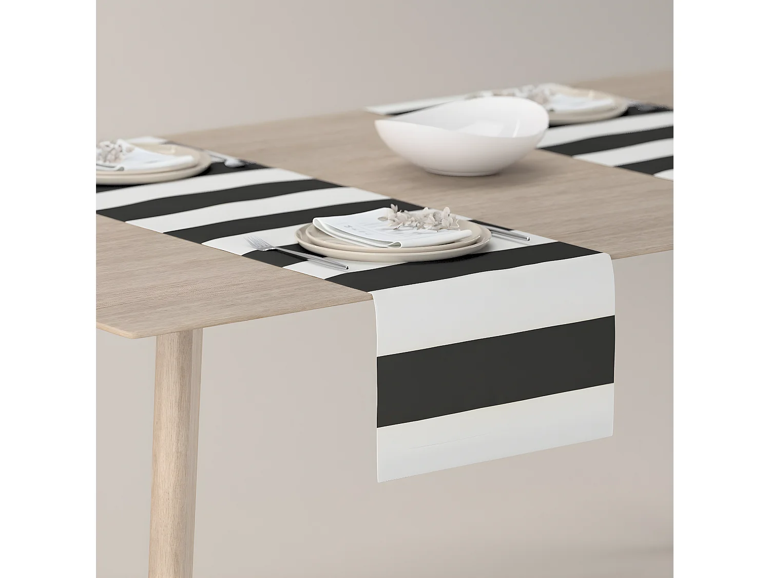 TISCHLÄUFER Comics, schwarz und weiß, 40x130 cm