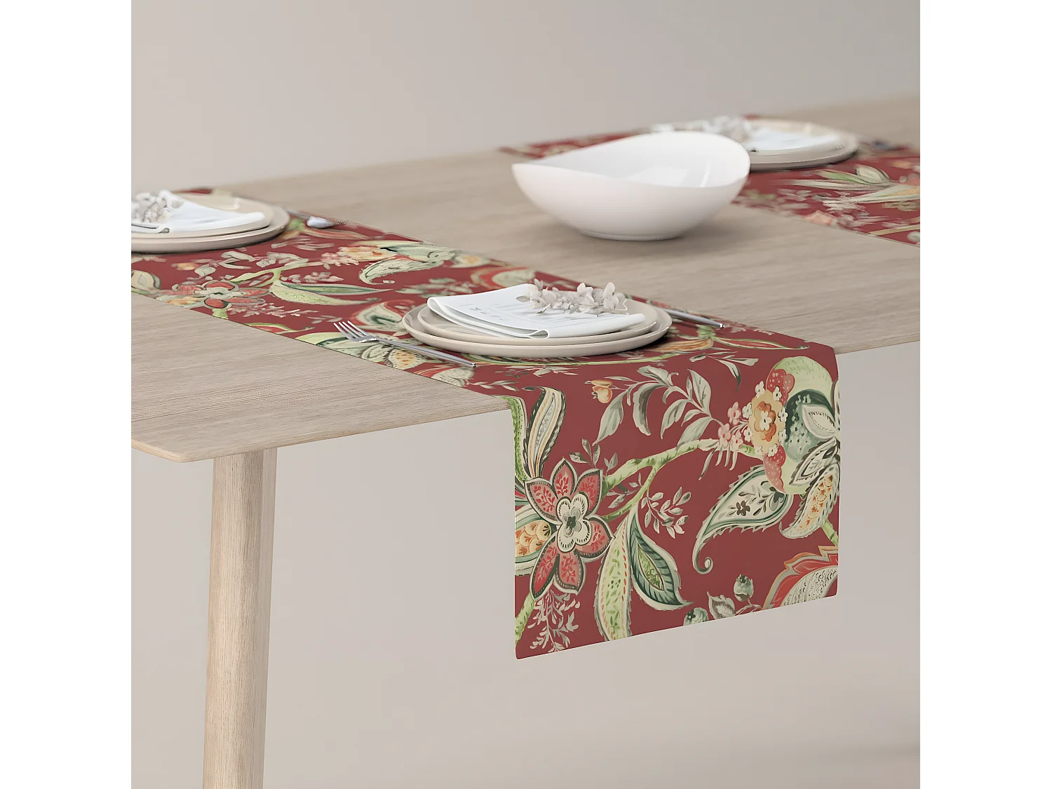 TISCHLÄUFER Gardenia, rot, 40x130 cm