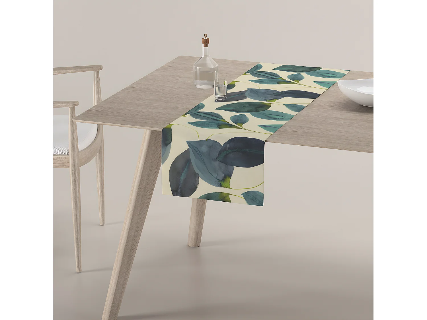 TISCHLÄUFER Abigail, grün und beige, 40x130 cm