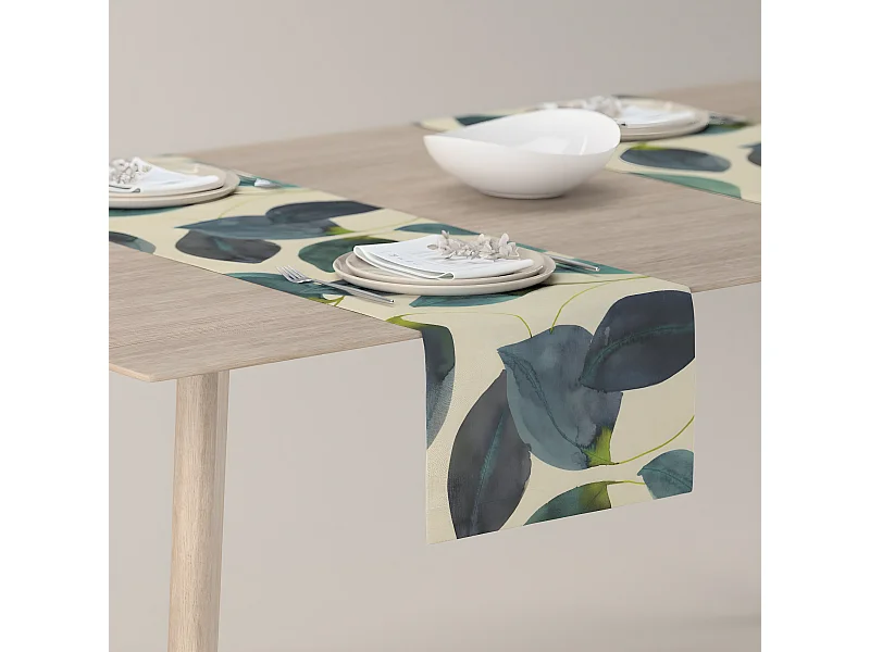 TISCHLÄUFER Abigail, grün und beige, 40x130 cm