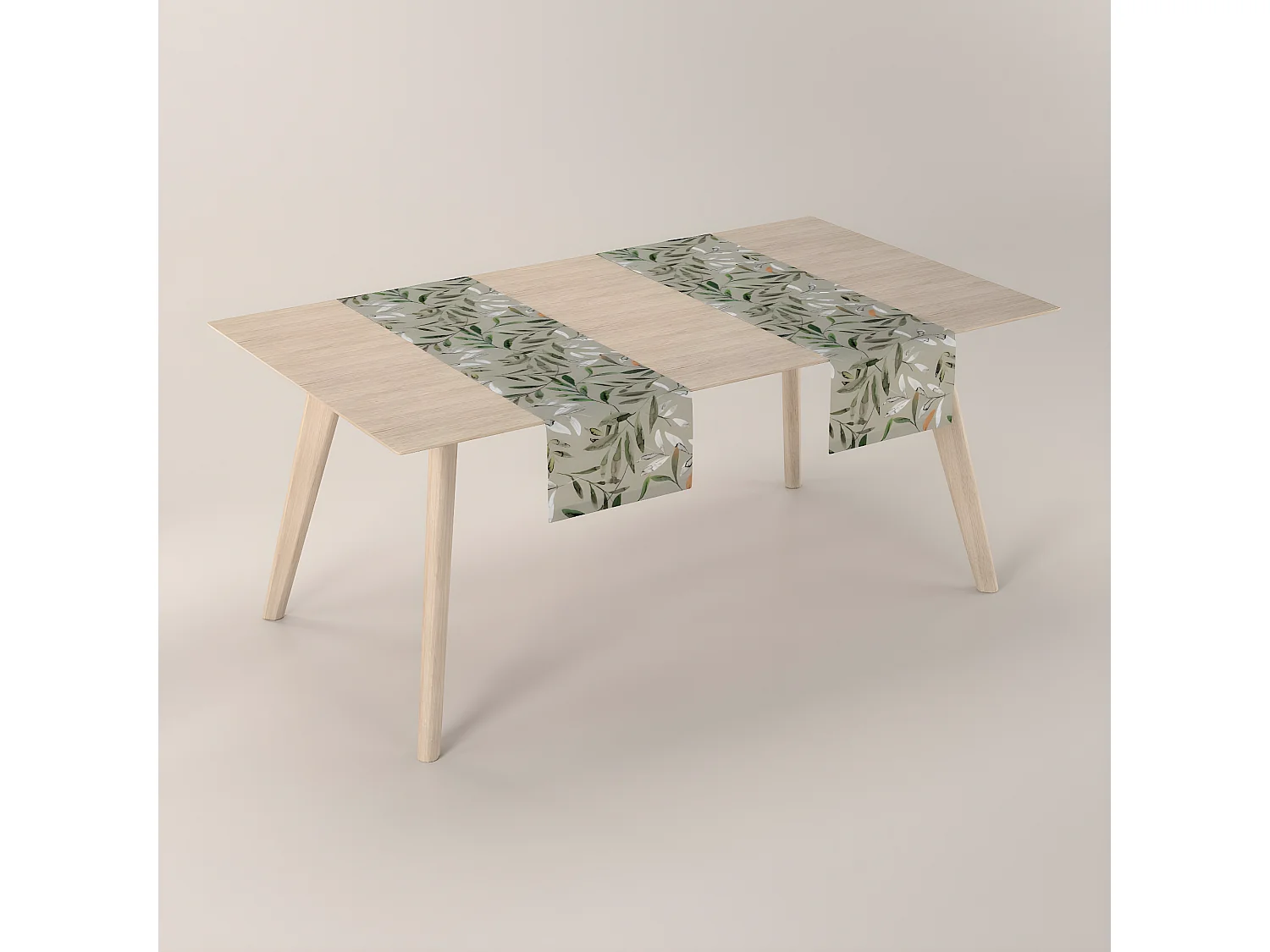 TISCHLÄUFER Eden, grau und grün, 40x130 cm