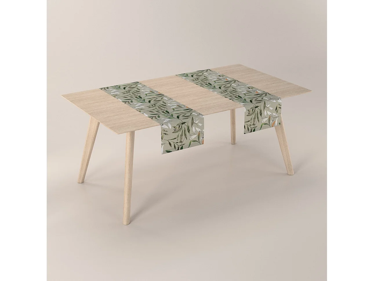 TISCHLÄUFER Eden, grau und grün, 40x130 cm
